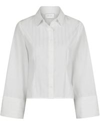 Neo Noir - Witte Effen Blouse Met Wijde Mouwen - Lyst