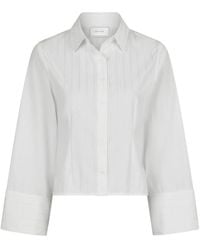 Neo Noir - Witte Effen Blouse Met Wijde Mouwen - Lyst