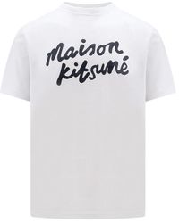 Maison Kitsuné - T-shirt mit logo-print aus baumwolle - Lyst