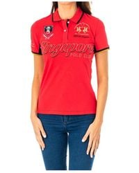 La Martina - Tops ,Rood ,Katoen Polo Shirt Met Korte Mouwen - Lyst