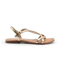 Gioseppo - Gouden Leren Enkelband Sandalen - Lyst
