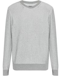 Rag & Bone - Truien & Vesten ,Grijs ,Katoen Simon Striped Sweater - Lyst