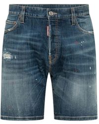 DSquared² - Korte Broeken ,Blauw ,Katoen Marine Short - Lyst