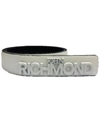 John Richmond - Cinturón de cuero con logo - Lyst