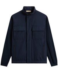 Woolrich - Jassen ,Blauw ,Polyester Two Layers Hybrid Jacket - Lyst