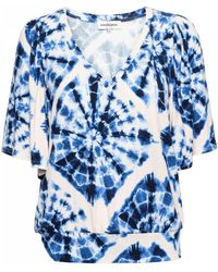 &Co Woman - Tie-dye v-ausschnitt top mit rüschenärmel &co - Lyst