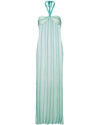 Missoni - Kleedjes ,Veelkleurig ,Gestreepte Halternek Maxi Jurk - Lyst