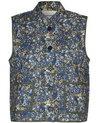 Lolly's Laundry - Gepolsterte blaue weste mit all-over-print - Lyst