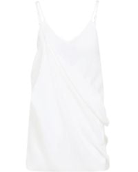 MM6 by Maison Margiela - Draped Silk Mini Dress With Adjustable Straps - Lyst