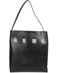 Marni - Tassen ,Zwart ,Leer Museo Hobo Medium Tas - Lyst