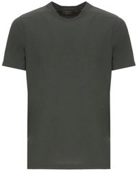 Zanone - Tops ,Groen ,Katoen Slim-Fit Ice Cotton T-Shirt - Lyst