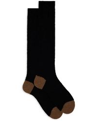 Gallo - Lange einfarbige schwarze bouclé-socken - Lyst