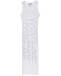 Moschino - Kleedjes ,Wit ,Witte Kant Jurk Met Voorsluiting - Lyst