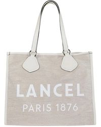 Lancel - Naturel/blanc summer large tote bag - Lyst