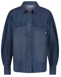 FABIENNE CHAPOT - Overhemden ,Blauw ,Katoen Hartknoop Blouse - Lyst