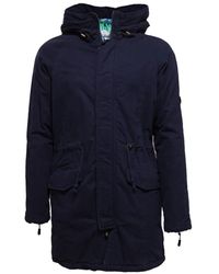 Trussardi - Jassen ,Blauw ,Katoen Action Fleece Jack Met Katoenen Buitenkant - Lyst