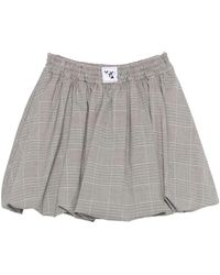 Vivetta - Grauer Karo-Ballon Saum Rock - Lyst