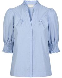 Neo Noir - Hellblaue bluse mit puffärmeln - Lyst