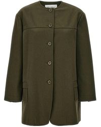 Max Mara - Jassen ,Groen ,Katoen Stijlvolle Lichte Jas - Lyst