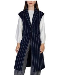 Ichi - Blauwe Mouwloze Vest Herfst/Winter Collectie - Lyst