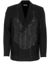 Off-White c/o Virgil Abloh - Jassen ,Zwart ,Polyester Zwart Stretch Blazer En Vest Set - Lyst