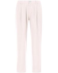 Herno - Broeken ,Wit ,Katoen Slim-Fit Broeken - Lyst