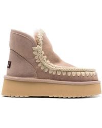 Mou - Schoenen ,Bruin ,Leer Eskimo Platform Enkellaarzen - Lyst