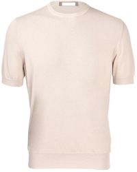 Paolo Fiorillo - Beiger Baumwoll-Rundhalspullover - Lyst