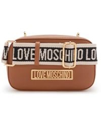 Love Moschino - Schwarze Kunstleder Crossbody Tasche - Lyst