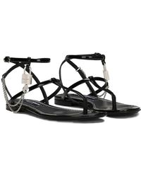 Dolce & Gabbana - Stilvolle lackleder sandalen - Lyst