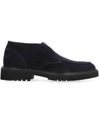 Doucal's - Schoenen ,Blauw ,Leer Suede Desert Boots Ronde Neus - Lyst