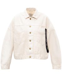 DIESEL Denim Jacket With Logo - Naturel