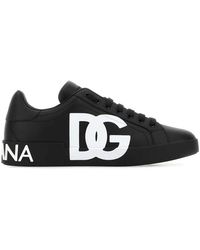 Dolce & Gabbana - Schoenen ,Zwart ,Leer Portofino Sneakers - Lyst