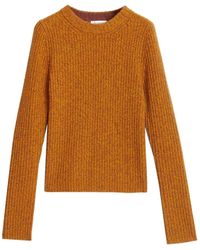 Rodebjer - Truien & Vesten ,Geel ,Wol Scherpe Oranje Merino Wollen Trui - Lyst