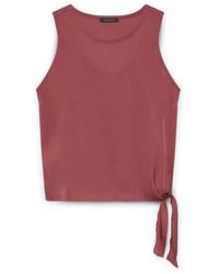 FIORELLA RUBINO - Satin-Top Mit Knoten - Lyst