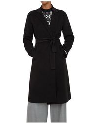 Marella - Jassen ,Zwart ,Polyester Zwarte Jas Met Polyester En Elastaan - Lyst