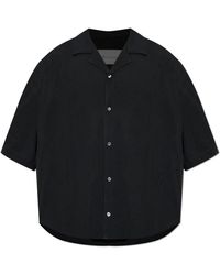 Ami Paris - Overhemden ,Zwart ,Kort Mouw Geborduurd Boxy Shirt - Lyst