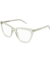 Saint Laurent - Transparente Grüne Brillengestelle - Lyst