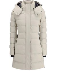 Moose Knuckles - Jassen ,Wit ,Nylon Gewatteerde Midi Donsjas - Lyst