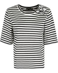 Seventy - Tops ,Zwart ,Barchetta Con Fiore T-Shirt - Lyst