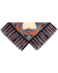 Etro - Seidentuch Mit Fransen Und Blumenmuster - Lyst