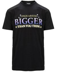 DSquared² - Tops ,Zwart ,Katoen Slip-On T-Shirt Met Print - Lyst