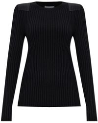 Helmut Lang - Truien & Vesten ,Zwart ,Wol Geribbelde Top Met Lange Mouwen - Lyst