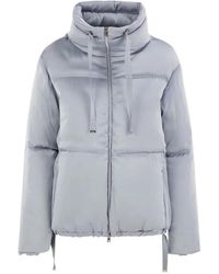 Herno - Jassen ,Grijs ,Polyester Gewatteerde Jas Met Hoge Hals - Lyst