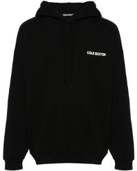 Cole Buxton - Schwarz/weiß logo print kapuzen-sweatshirt - Lyst