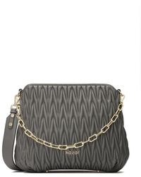Kazar - Graue Handtasche Mit Gesteppter Vorderseite - Lyst