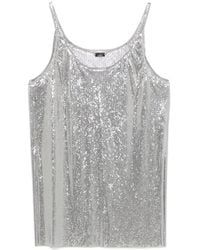 Rabanne - Zilveren Mesh Tanktop Mouwloos Slim Fit - Lyst