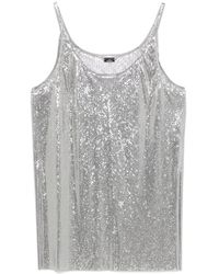 Rabanne - Zilveren Mesh Tanktop Mouwloos Slim Fit - Lyst