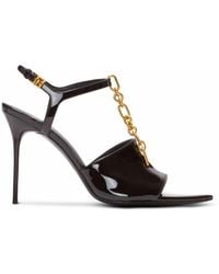 Balmain - Sync Sandalen Aus Lackleder Mit Absatz - Lyst
