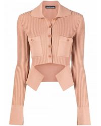 ANDREA ADAMO - Gerippter Mini-Cardigan Mit Cut-Out-Tasche - Lyst